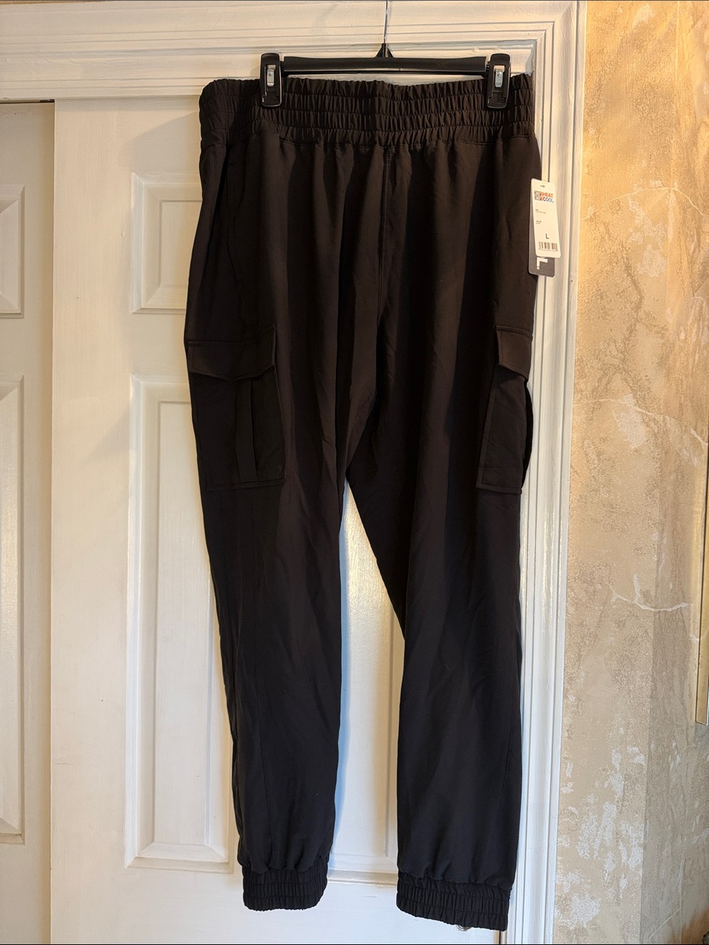 32 Degrees Black Cargo Jogger Pants - Elastic Waist